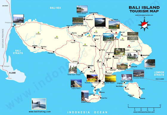 Gedetailleerde plattegrond van Bali
