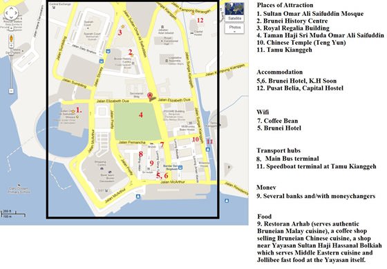Detaillierte Karte von Bandar Seri Begawan 2
