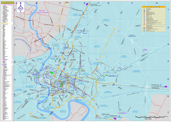 Gedetailleerde plattegrond van Bangkok