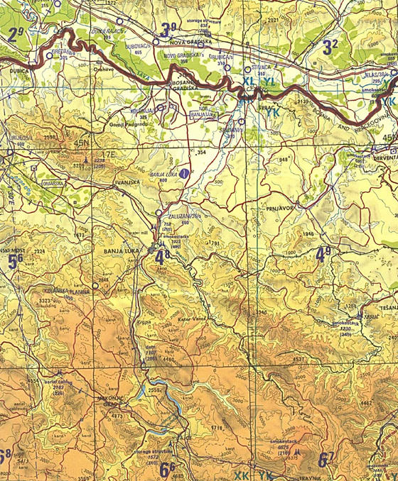 Gedetailleerde plattegrond van Banja Luka