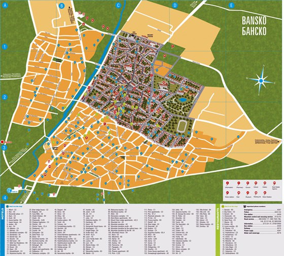 Detailed map of Bansko 2