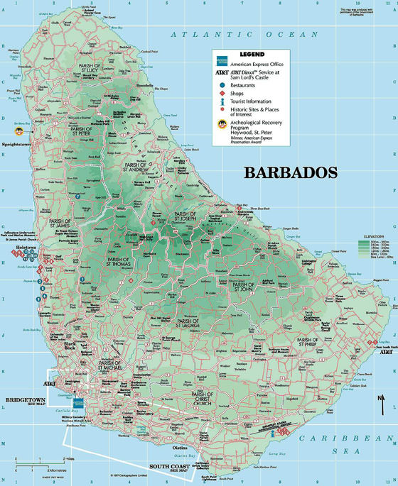 Hoge-resolutie kaart van Bridgetown