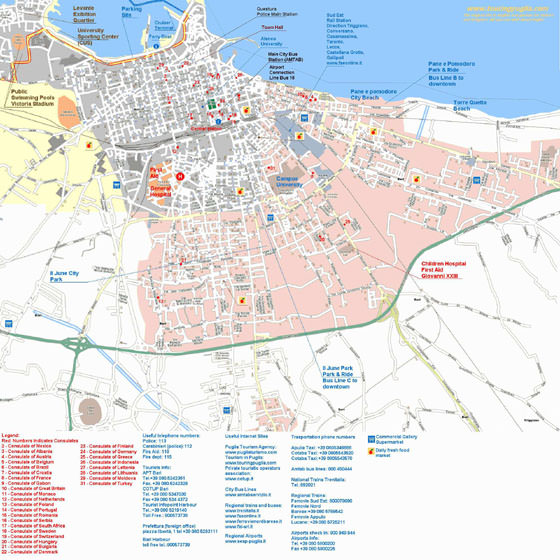 Gedetailleerde plattegrond van Bari