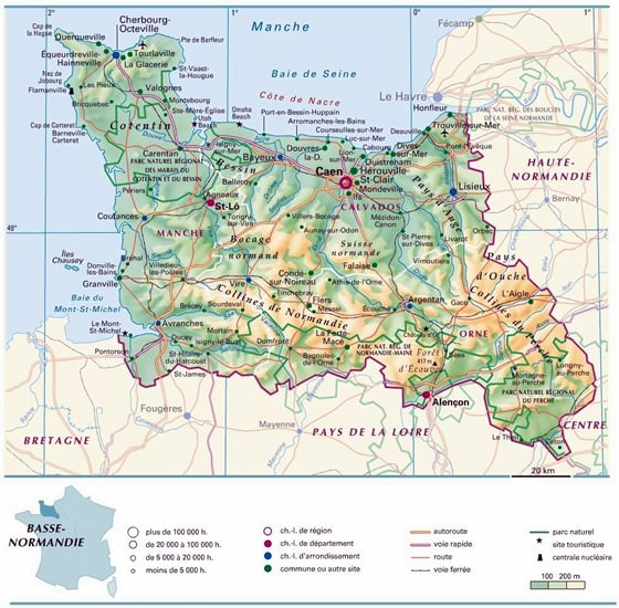 Große Karte von Basse-Normandie 1