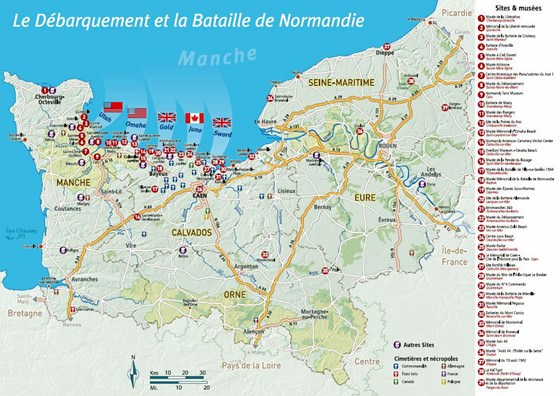Mapa detallado de Baja Normandía 2