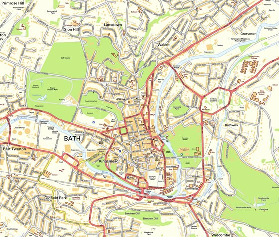Large map of Bath 1