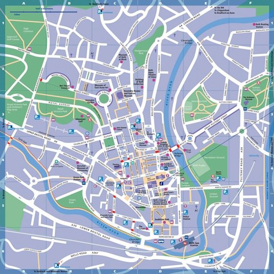 Detailed map of Bath 2
