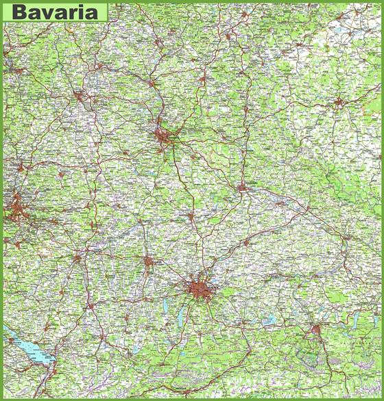 Детальная карта Баварии 1