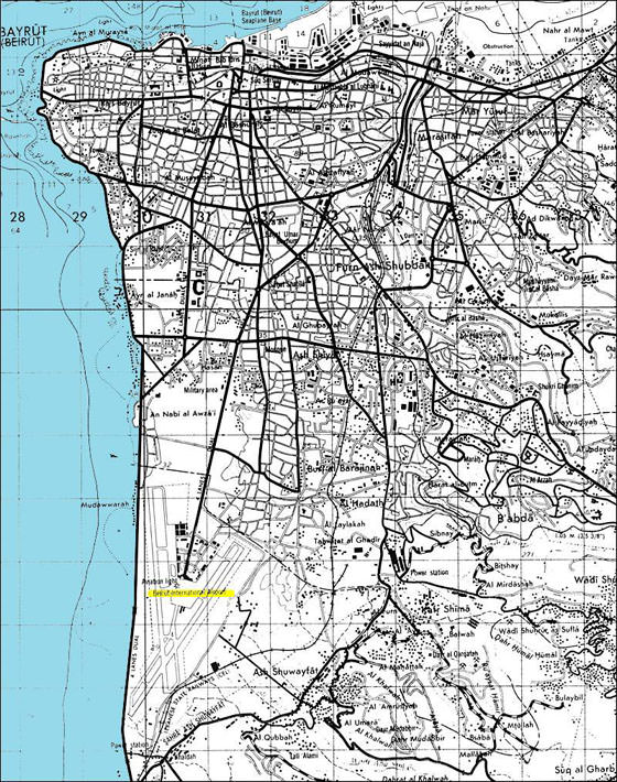 Hoge-resolutie kaart van Beirut