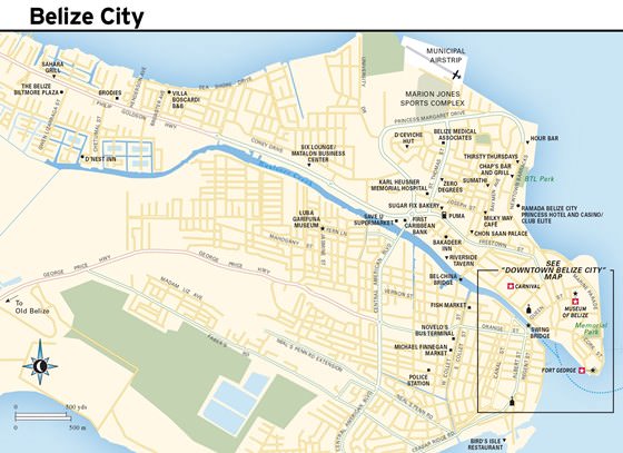 Large map of Belize City 1