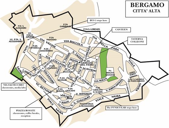 Hoge-resolutie kaart van Bergamo