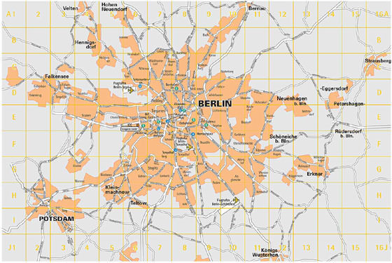 Hoge-resolutie kaart van Berlijn