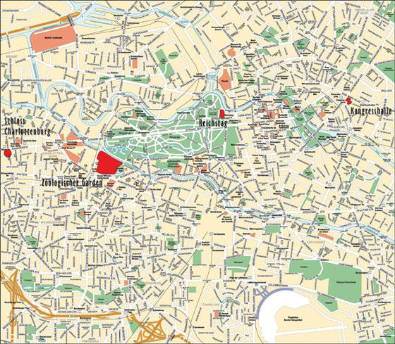 Gedetailleerde plattegrond van Berlijn