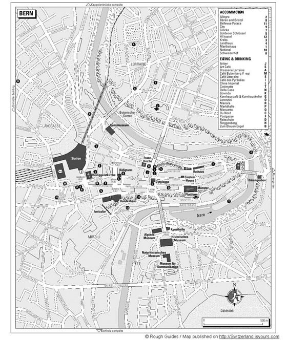 Gedetailleerde plattegrond van Bern