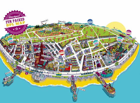 Gedetailleerde plattegrond van Blackpool