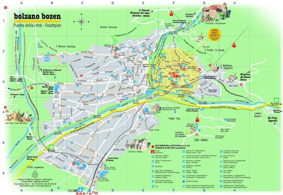 Gedetailleerde plattegrond van Bolzano