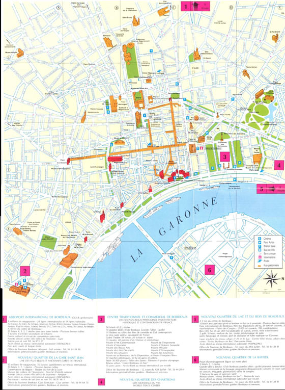 Gedetailleerde plattegrond van Bordeaux