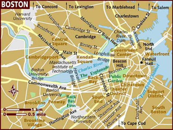 Große Karte von Boston 1