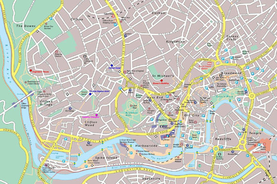 Detaillierte Karte von Bristol 2