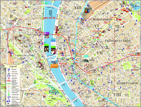 Детальная карта Будапешта 1