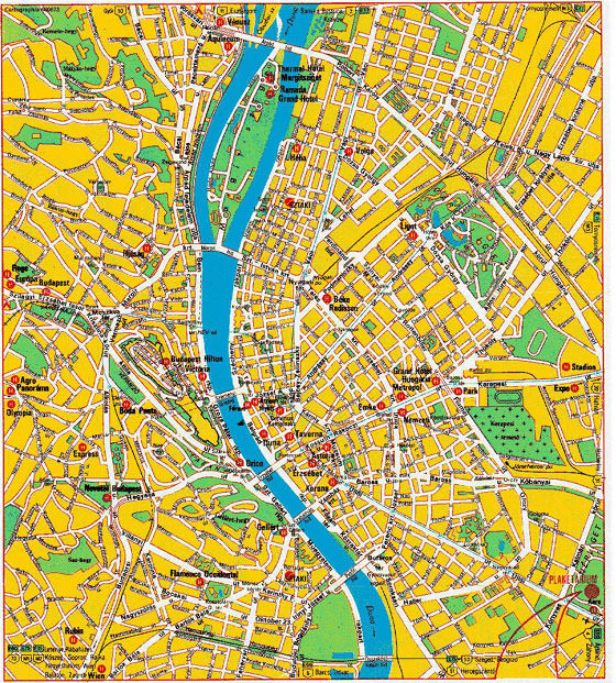 Mapa detallado de Budapest 2
