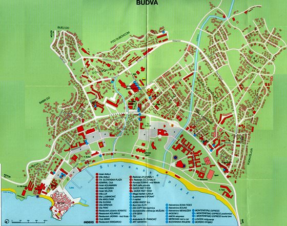Detaillierte Karte von Budva 2