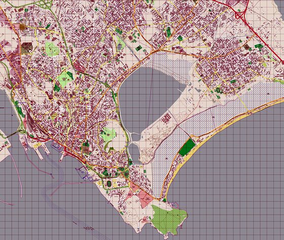 Hoge-resolutie kaart van Cagliari