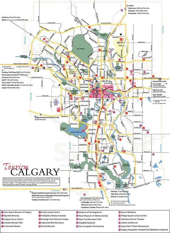 Große Karte von Calgary 1