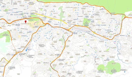 Detailed map of Caracas 2