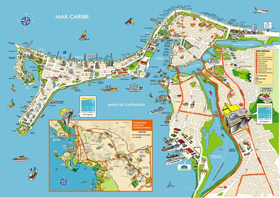 Große Karte von Cartagena 1