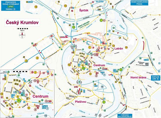 Detailed map of Cesky Krumlov 2