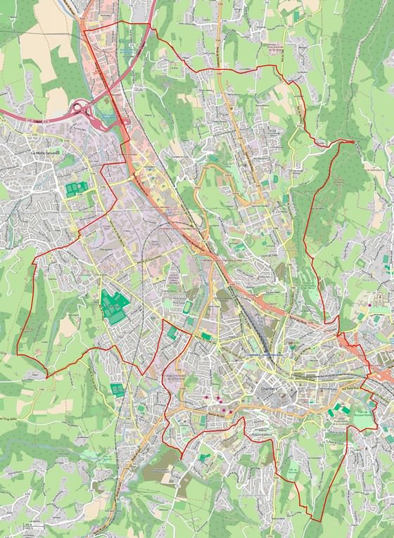 Gedetailleerde plattegrond van Chambery