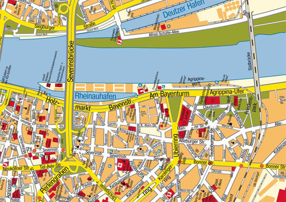 Detaillierte Karte von Köln 2