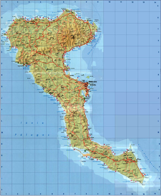 Große Karte von Korfu 1