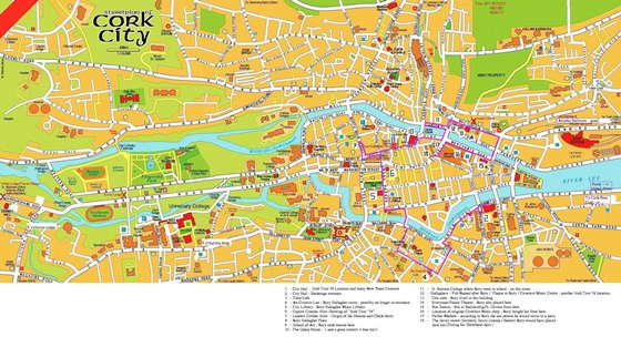 Large map of Cork City 1