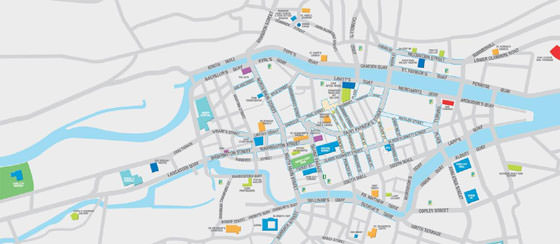 High-resolution map of Cork for print or download