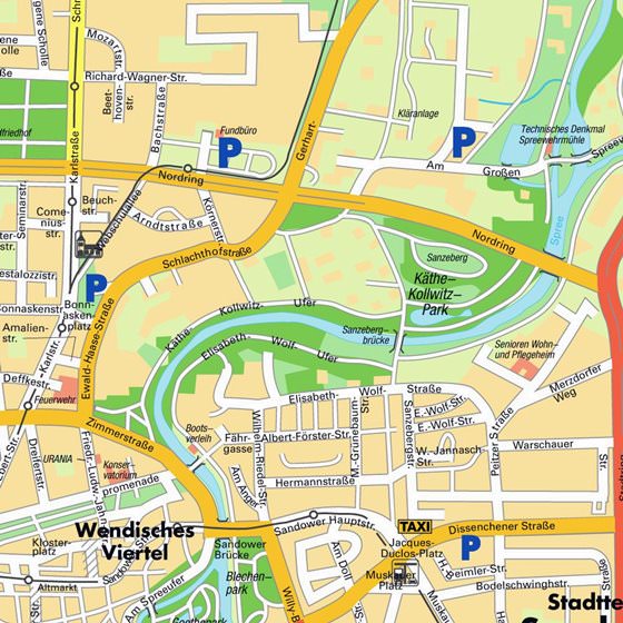 Detailed map of Cottbus 2