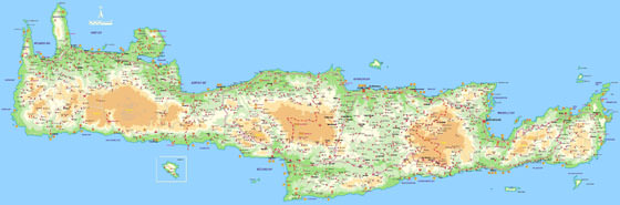 Gedetailleerde plattegrond van Kreta