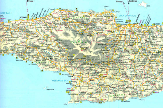 Gedetailleerde plattegrond van Kreta