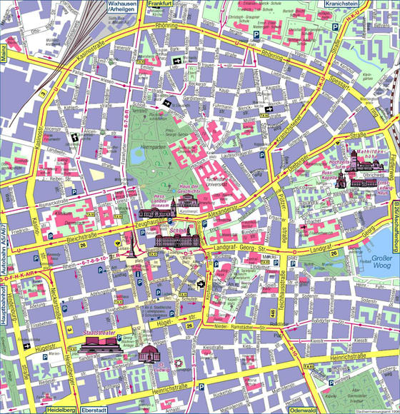 Mapa detallado de Darmstadt 2