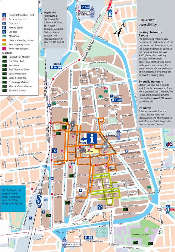 Gedetailleerde plattegrond van Delft