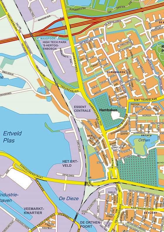 Gedetailleerde plattegrond van Den Bosch