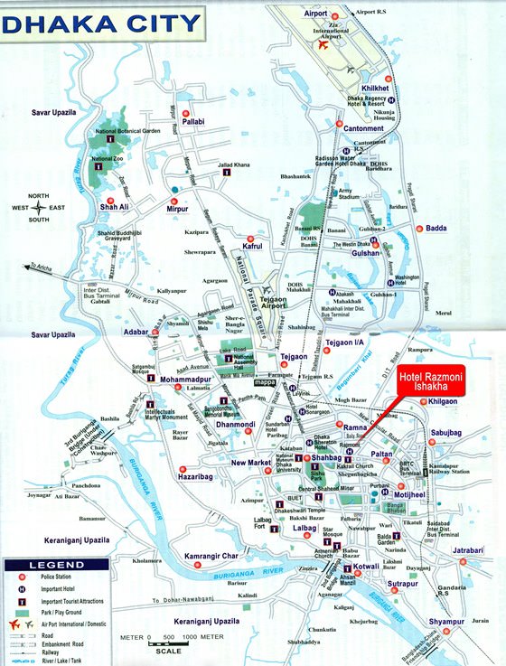 Подробная карта Дакки 2