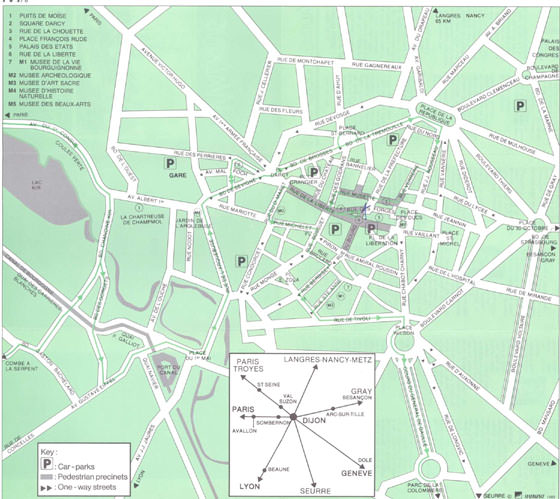 Gedetailleerde plattegrond van Dijon