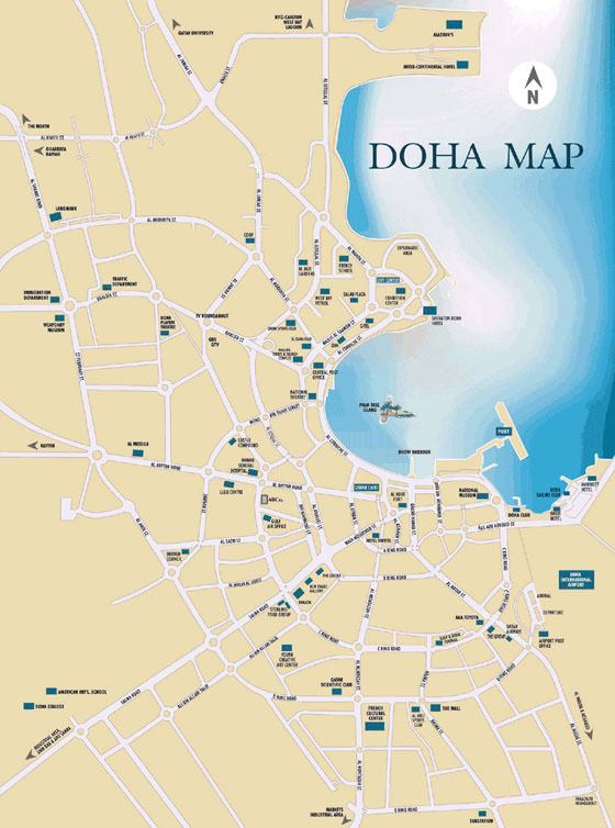 Large map of Doha 1