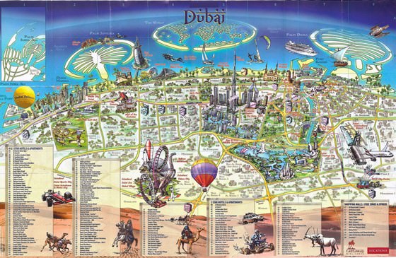 Hoge-resolutie kaart van Dubai
