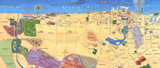 Gedetailleerde plattegrond van Dubai