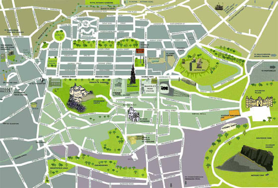 Detailed map of Edinburgh 2