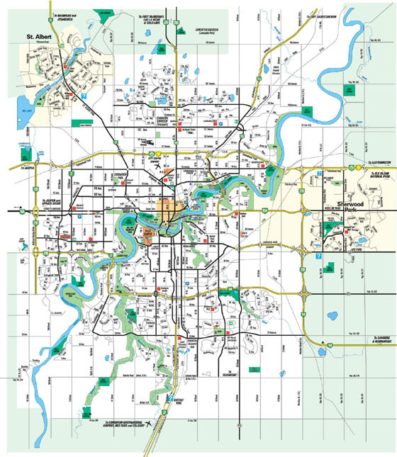 Gedetailleerde plattegrond van Edmonton
