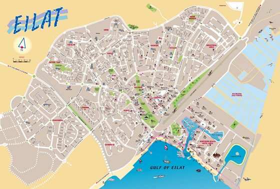 Gedetailleerde plattegrond van Eilat